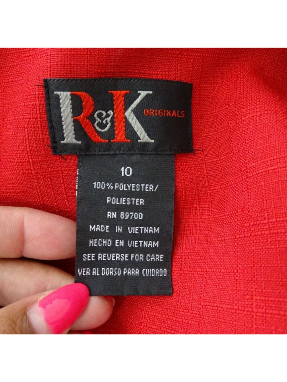 Vtg 2 pc R&K Originals Red Black Pinstripe Pants Suit Outfit Women Size 10 Y2K - Picture 7 of 13